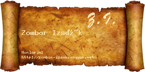Zombor Izsák névjegykártya